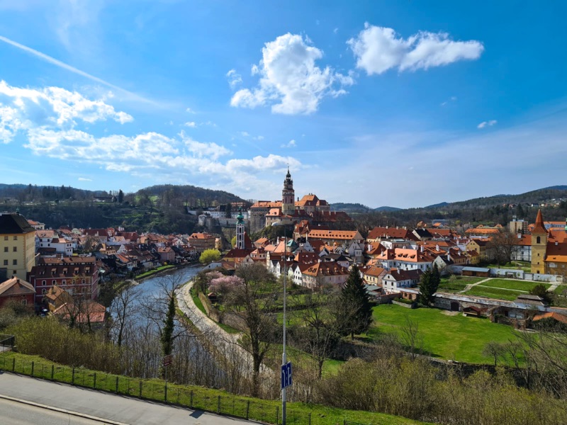 Historické město Český Krumlov a vyhlídka Křížový vrch