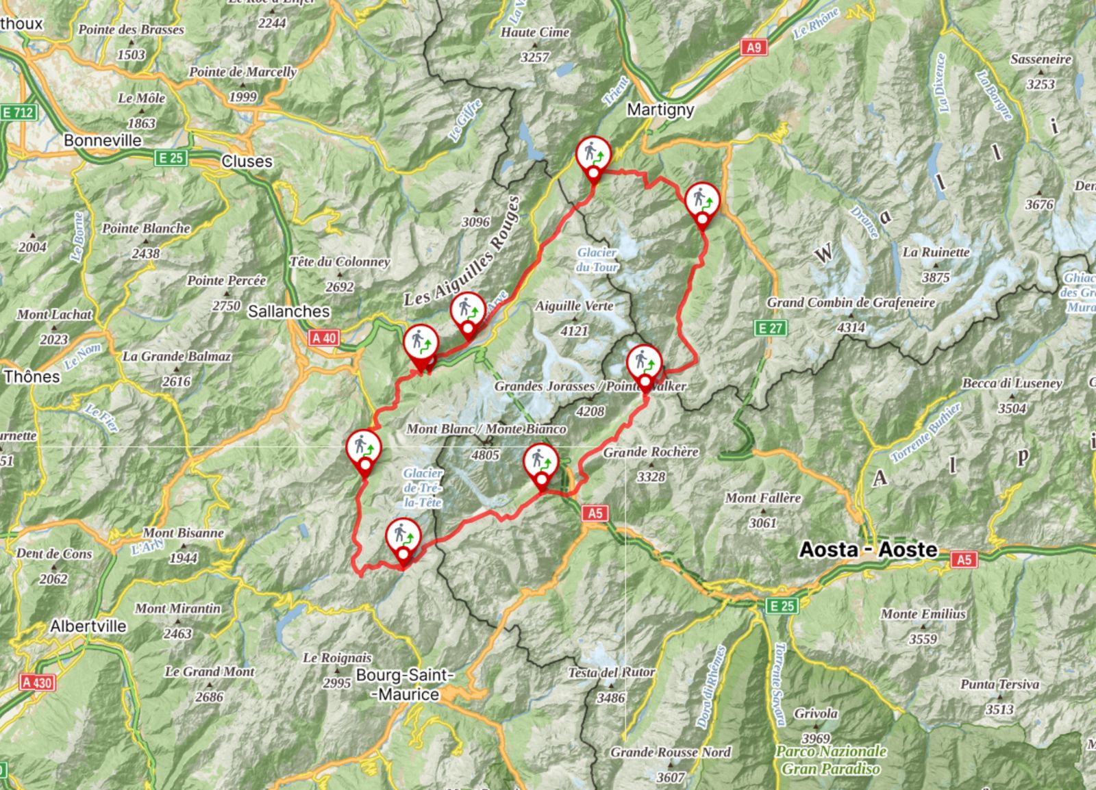 Tour du Mont Blanc (TMB) - horský trek kolem nejvyšší hory Alp